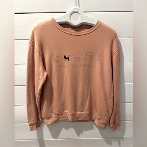 📍🧡Mimi & August Sweatshirt – “Body Diversity” – Peach – Size L
